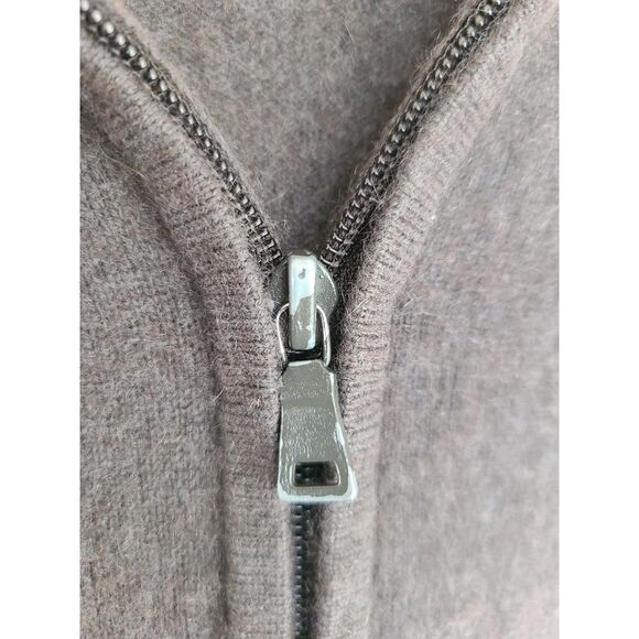 Minnie Rose 100% Cashmere Zip Up Small Hooded Minimalist Quiet Luxury Sweater - Picture 8 of 8